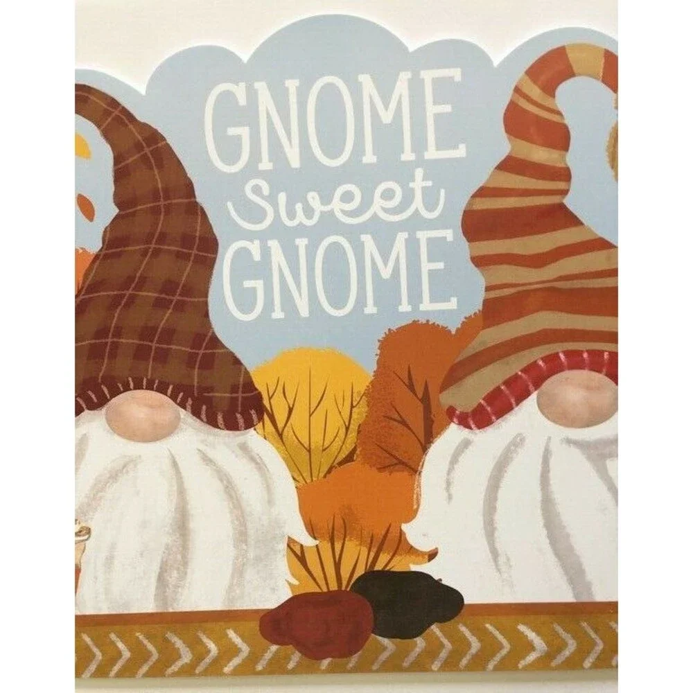 Thanksgiving Gnome Sweet Gnome Fall Cut Out Placemats Vinyl Foam Back Set of 4